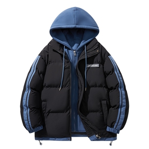 棉衣男冬季新款港风宽松假两件连帽青少年棉服MF8587-P95(现货）图片