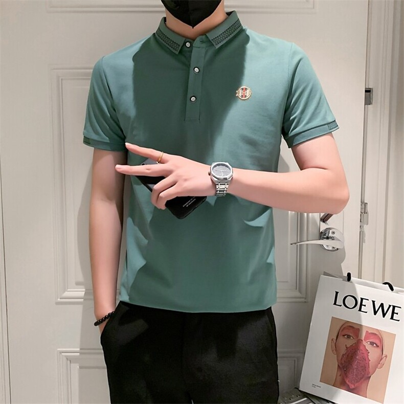 3038-P40短袖男夏季衫潮牌翻领网红男士t恤金牛精神小伙半袖,男装Polo衫,电商D310B