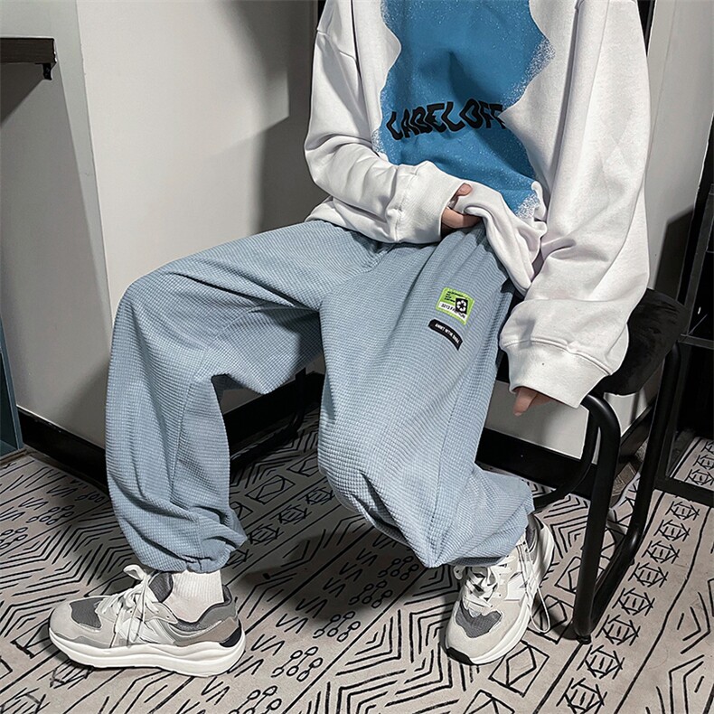 华夫格美式vibe高街裤子男潮牌直筒裤K313P33，男装休闲裤，星座1116-2