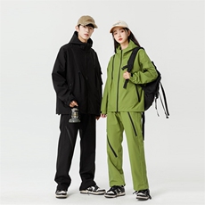 现货三防二开情侣冲锋衣套装户外登山服DSA157B-TZ562-P120可分拆，男装休闲套装，电商A157B
