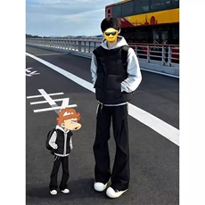 褶皱微喇裤子男春季高级感宽松西裤cleanfit垂感直筒裤LZ2288-p45，男装西裤，星座1008