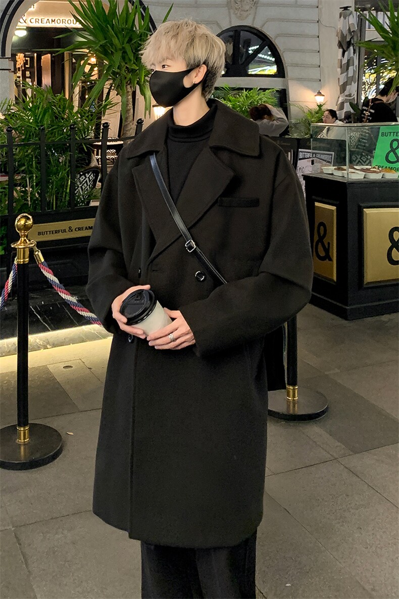潮流美式毛呢大衣男中长款呢子风衣英伦雅痞男装外套MN9571/P100,男装毛呢大衣,电商B316