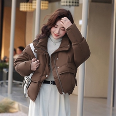 现货！2023新款冬装新款加厚短款纯色时尚90%白鸭绒羽绒服，女装羽绒服，韩宇舍