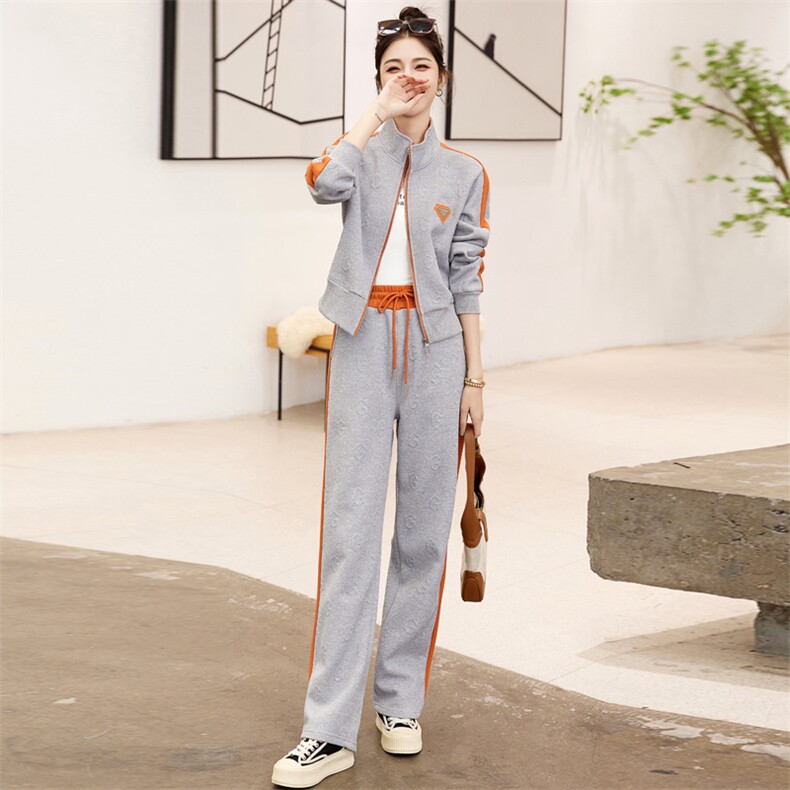 运动女2025春季新款休闲时尚减龄气质卫衣外套女,女装运动套装,韩然一族