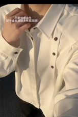 春秋季男简约潮流衬衣男款长袖衬衫男生韩系休闲风宽松翻领上衣，男装衬衫，电商B319