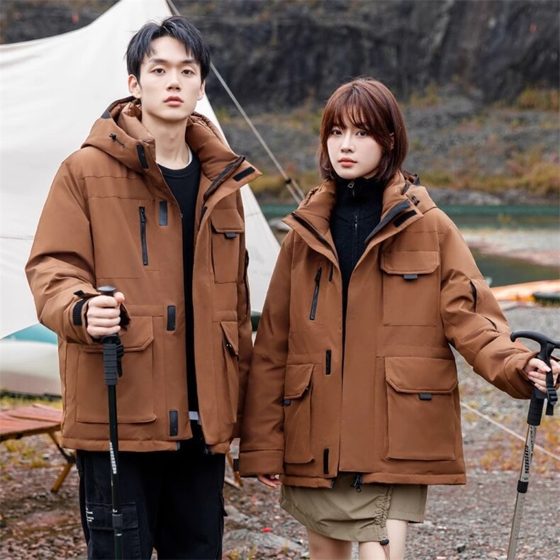 带报告90%白鸭绒羽绒服连帽工装加厚防寒保暖外套潮db67-P260，男装羽绒服，星座1210B