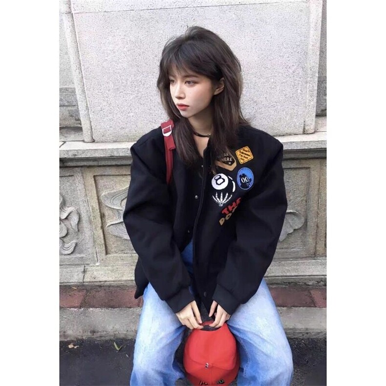 【有货】DW632-P70美式高街字母刺绣棒球服外套男女宽松百搭夹克,男装夹克,星座603-2