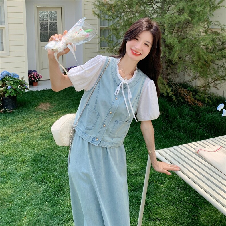 2025年夏季牛仔三件套现货2B72-6615-115-控245，女装套装/套裙，辉煌依升