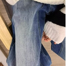 美式复古水洗解构感弯刀牛仔裤男女情侣宽松立体剪裁廓形香蕉裤，男装牛仔裤，星座506A