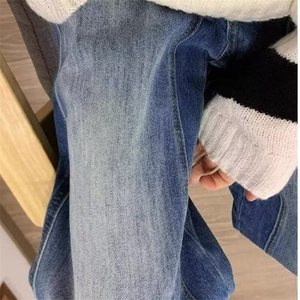 美式复古水洗解构感弯刀牛仔裤男女情侣宽松立体剪裁廓形香蕉裤图片