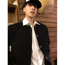 格雷系短宽针织开衫秋冬重磅加厚男女系毛衣外套MTK78，男装针织衫/毛衣，星座1116A（原606A-3）