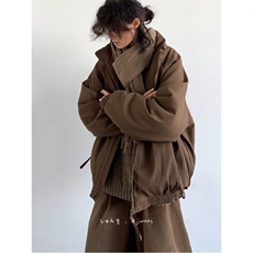 日系复古中性风竖条纹加厚面包棉服男冬季宽松棉衣外套WLJ56-p80，男装棉衣，星座1008
