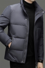 冬季新款男士立领御寒宽松羽绒服中年爸爸装加厚保暖休闲外套上衣，男装羽绒服，电商B212（原钱塘6029）
