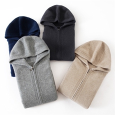 2025年秋季青春流行长袖连帽开衫，男装羊绒开衫，蜜暖羊