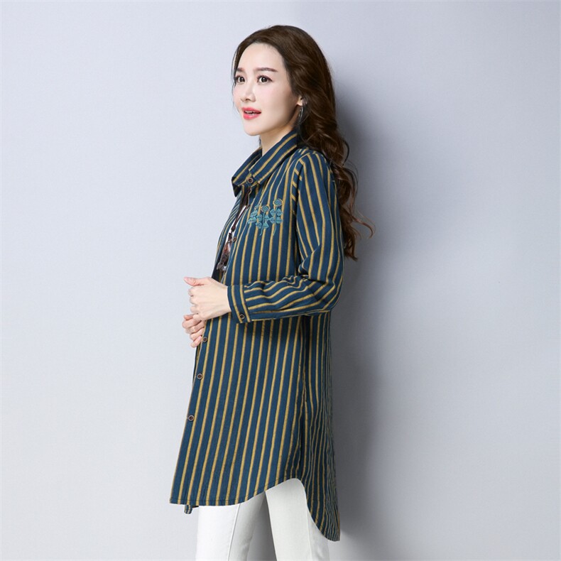 条纹潮流休闲时尚长袖气质宽松百搭衬衫2021年春季,女装衬衫,小林双子