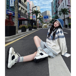 北欧费尔岛红色毛衣男女潮牌情侣装针织衫秋冬圣诞毛线衣 MY369图片