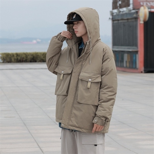 多口袋工装胖子棉衣男2025新款港风潮牌棉袄子青年加厚棉服外套图片