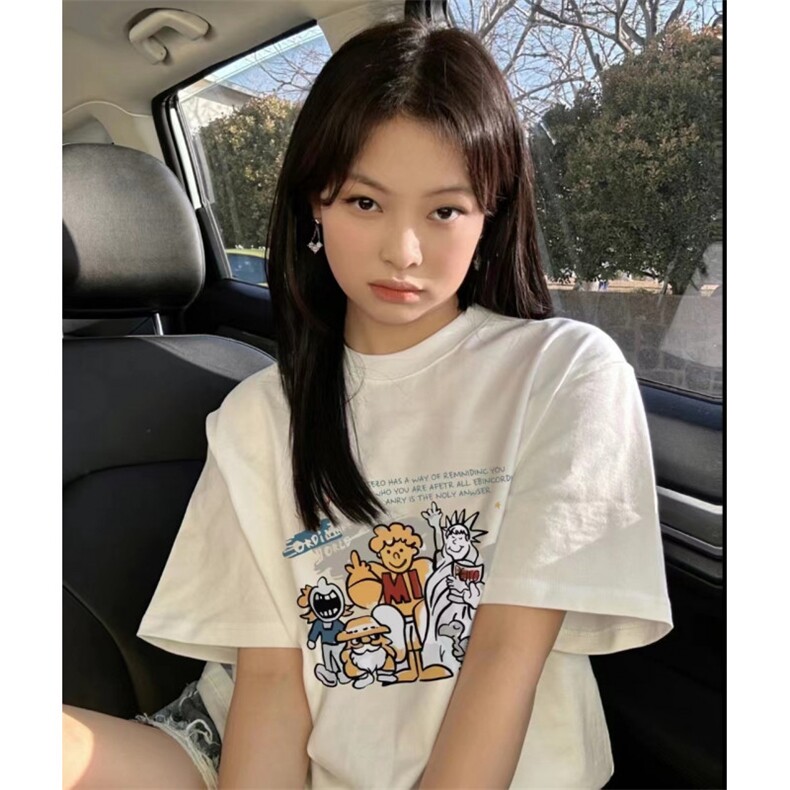 T0667-P25学院风学生情侣款宽松大码卡通纯棉亲肤短袖，男装T恤，星座617A-2