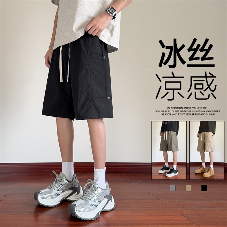 ！2025夏季新款男士冰丝短裤大口袋工装五分裤DK333特P30图片