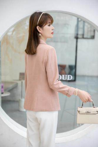 【新款现货】秋季星月美人胸针粉色色气质小西装，女装西装，水锦红