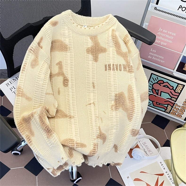 美式扎染毛衣套头毛衣M5203P55,男装针织衫/毛衣,星座1116-2