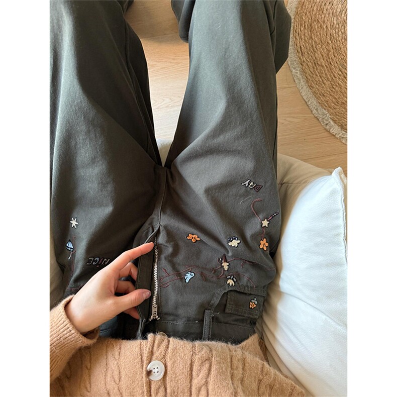 情侣款美式刺绣宽松休闲裤610A-1-LY3185 -P53图片