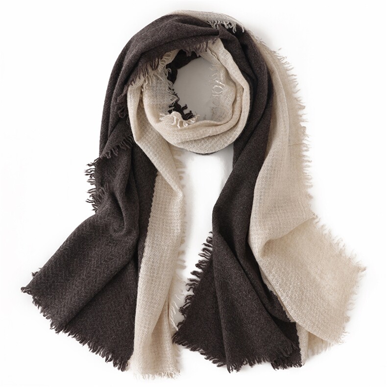 2025年秋季新款百搭女士拼色流色羊绒披肩，披肩，绒上羊绒