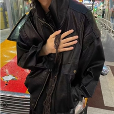 美式高街机车夹克男春季潮痞帅高级感宽松PU皮工装外套LM0544-P73，男装夹克，星座1008