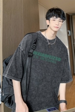 量大优可提供视频2024夏水洗美式短袖T恤D223A-ST2406-P25，男装T恤，电商019-1