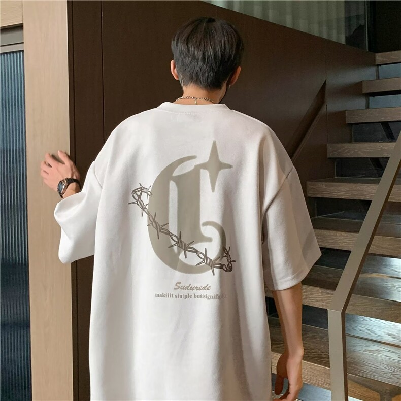 ins青春流行圆领时尚潮牌标准原宿印花潮T恤男夏季HXT6-P30,男装T恤,星座1109-3