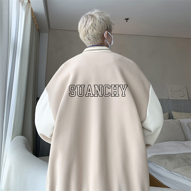 摇粒绒棒球服男大码开衫卫衣男夹克 BF86229-P65图片