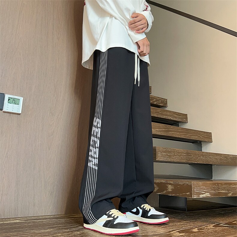 休闲裤男款春秋潮牌宽松直筒裤子男时尚帅气青少年长裤K519-P40,男装休闲裤,星座308B-2