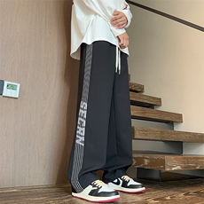 休闲裤男款春秋潮牌宽松直筒裤子男时尚帅气青少年长裤K519-P40，男装休闲裤，星座308B-2