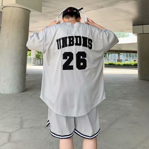 套装男短袖上衣五分裤2021夏季新款港风痞子帅气男装潮流W751-P55,男装休闲套装,星座412-2