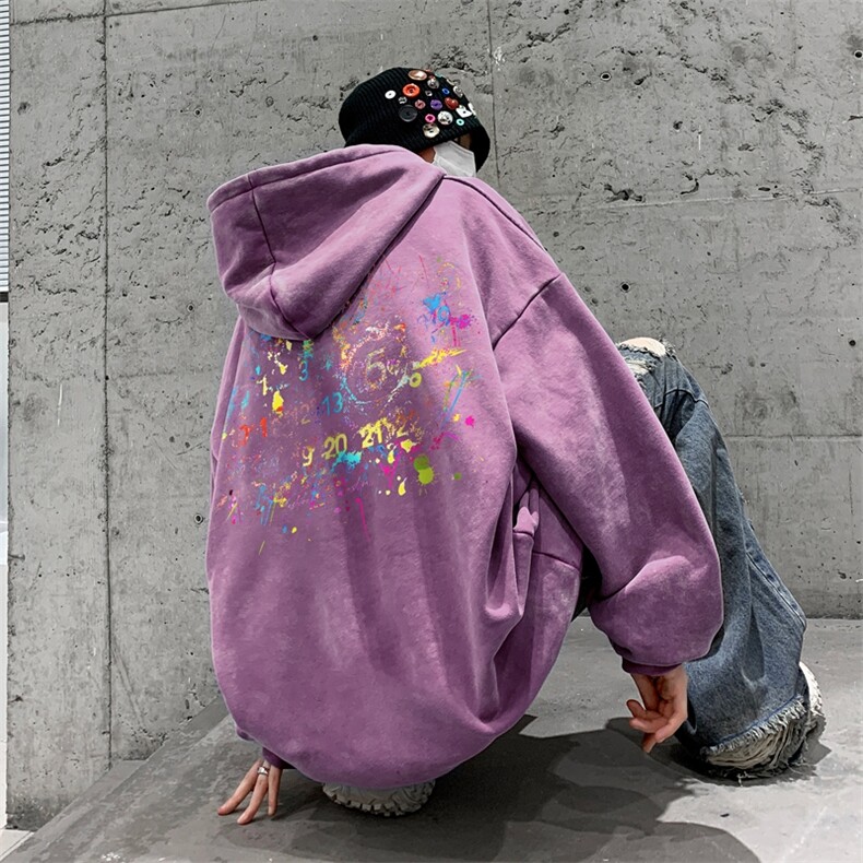 美式潮牌重磅水洗做旧连帽卫衣力推大码男XZ517A-2-Y7759-P68,男装卫衣,星座517A-2
