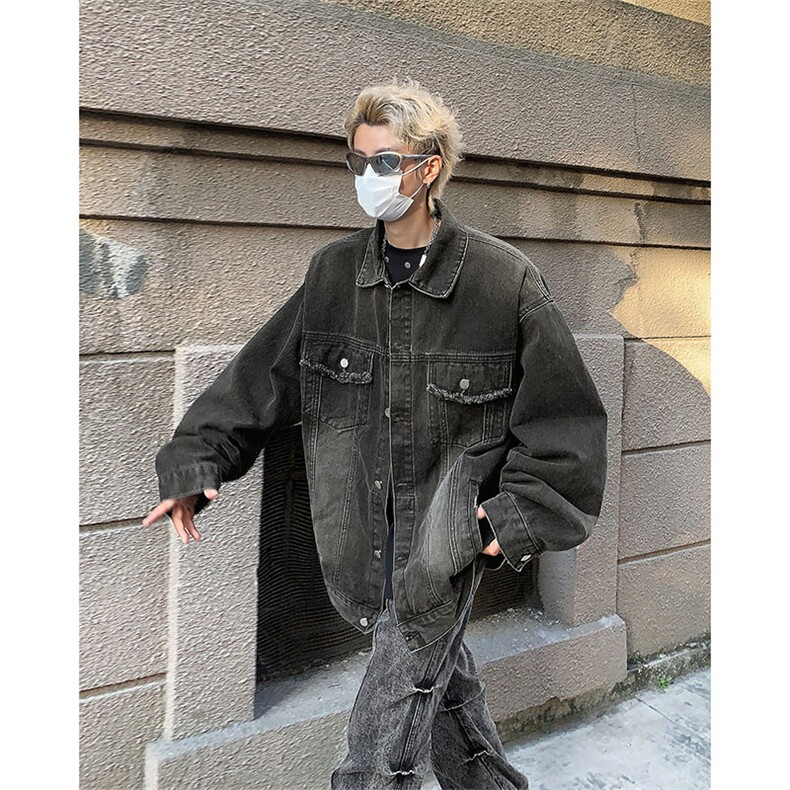 2024春季新款潮流翻领痞帅夹克工装牛仔外套宽松男现货W8103-P60,男装夹克,星座512-4