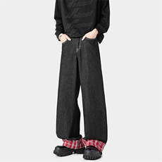 2026春季新款无影墙大码美式格子牛仔裤M-5XGK24820-特P40，男装牛仔裤，电商A022