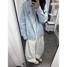 休闲百搭翻领衬衫夹克潮牌潮流秋季美式复古拉链情侣外套，男装衬衫，四季星座505