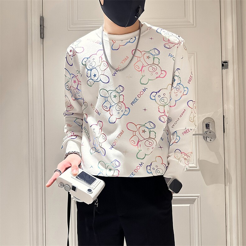 痞帅高级感印花卫衣圆领外套男社会小伙店主风301C-WY40-P58控78,女装短外套,星座301C（原B323）