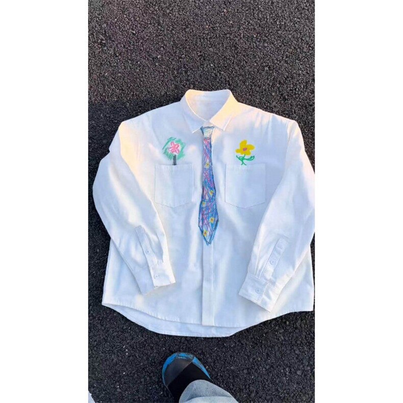 档口现货CS301N7-特P35eeee手绘涂鸦趣味衬衫男蜡笔情侣装衬衣,男装衬衫,星座1007（原301D）