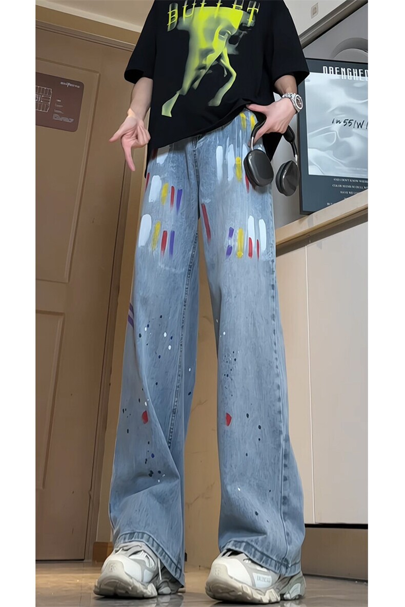 女装类目《现货主推》喷油漆个性裤子GXX19-P65控88,女装牛仔裤,电商C303A