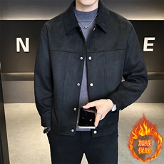 JK903R-P1452025秋冬时尚男士麂皮绒痞帅青年外套加绒加厚夹克衫，男装夹克，星座507A（原星座306B-2）