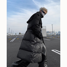 设计感小众长款过膝棉服男士高级感拼接棉大衣外套冬季MM02P235，男装棉衣，星座512-1（原513-3）