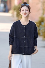 现货2025秋装新款港风复古牛仔外套时尚流行休闲女神上衣，女装牛仔外套，木子恋