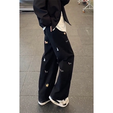 网图有货美式小狗刺绣牛仔裤男水洗宽松直筒休闲裤女A651-P43，男装牛仔裤，星座1505