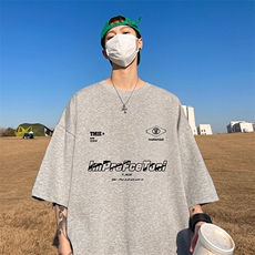 抖音得物二开现货220克夏装重磅美式高街宽松短袖t恤MT187，男装T恤，电商A486-1