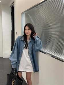 韩版牛仔衬衣图片
