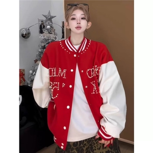 美式拼接棒球服男女春秋季新款高街百搭夹克外套JK802-P73图片