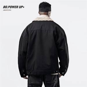 现货加绒牛仔棉服男冬季棉衣外套羊羔绒翻领夹克毛领MY1089-P110图片
