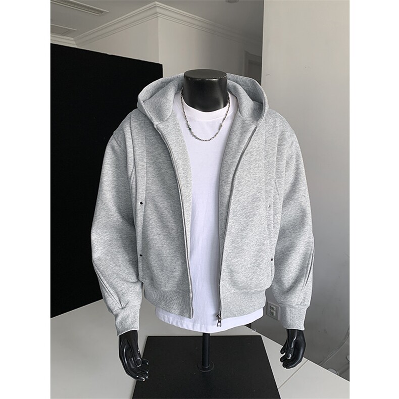 2026春季新款美式华棉500g重磅铆钉拼接卫衣外套W5444特P73控138,女装短外套,电商A001-1
